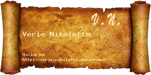 Verle Nikoletta névjegykártya