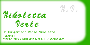 nikoletta verle business card